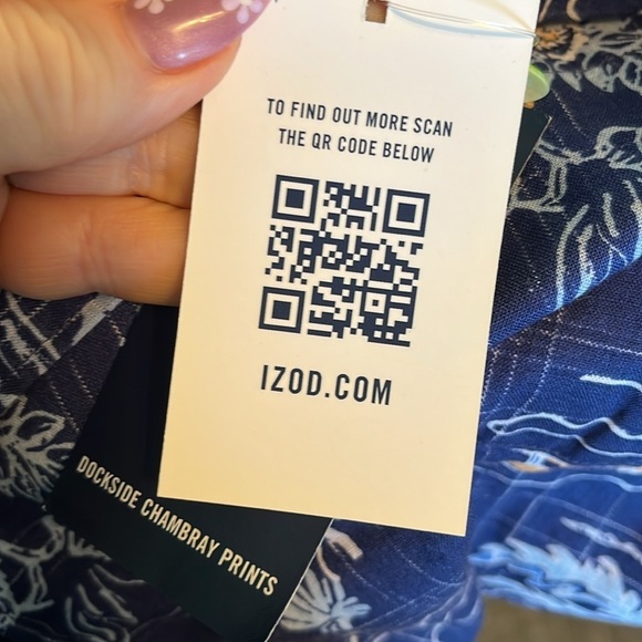 Izod Saltwater Men’s Casual Button Down NWT Size XXL Short Sleeves Vacation - Picture 8 of 11